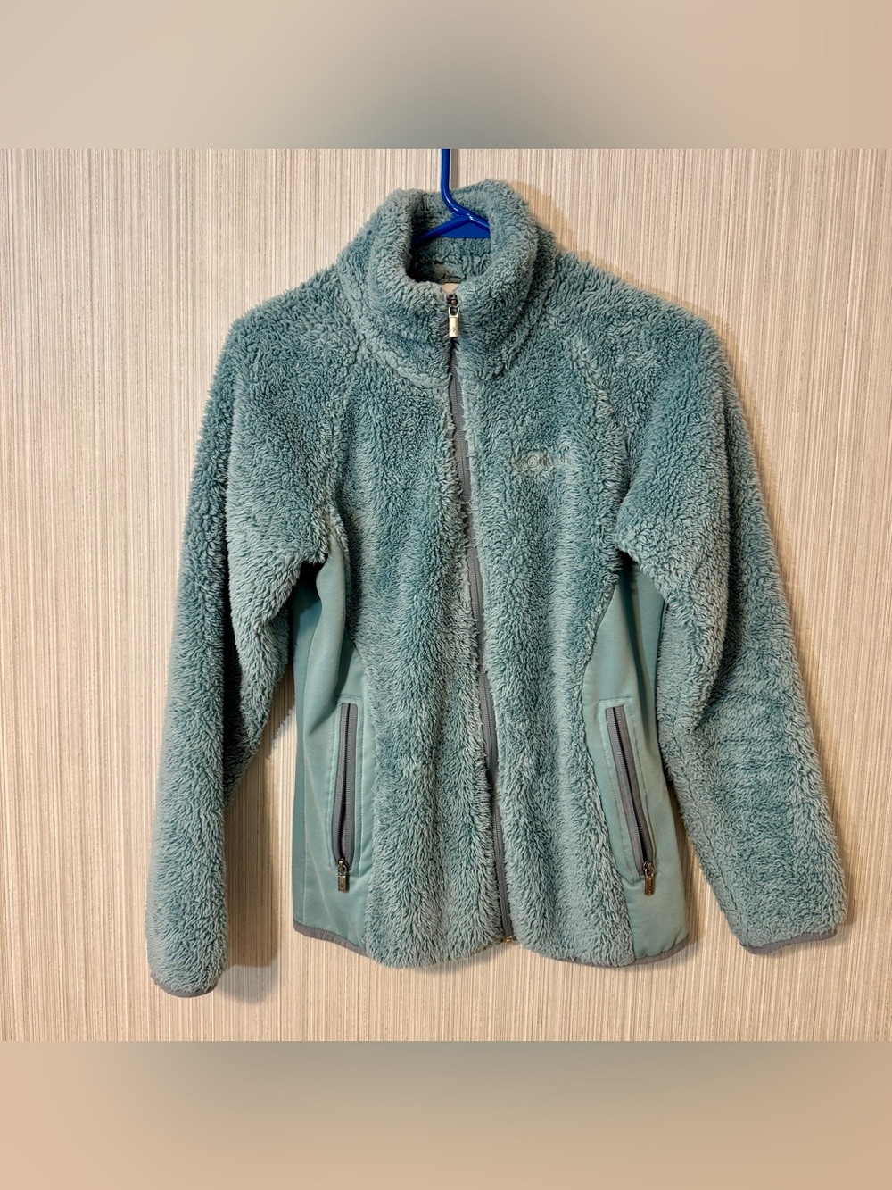 Columbia Sherpa Full Zip Teddy Bear Women’s Jacket Powder Blue Small Outdoor